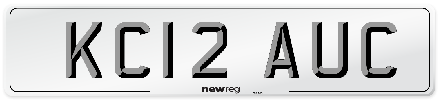 KC12 AUC Number Plate from New Reg